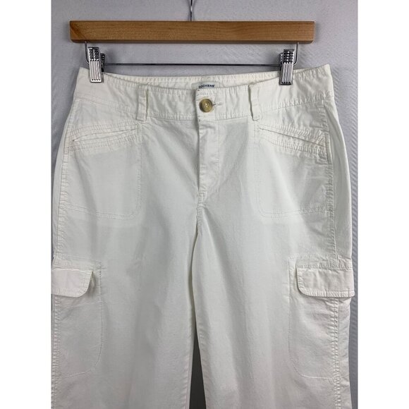 Dockers Womens Mid Rise Curvy Cargo Pants Size 6 Cotton/Spandex White - Picture 2 of 5